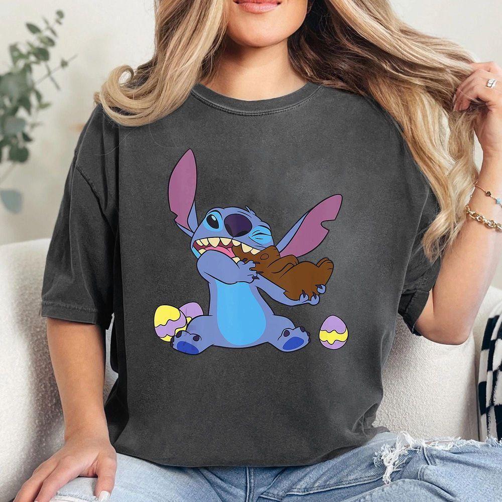 Stitch Eats Chocolate Bunny Easter Disney Vuitino Apparel